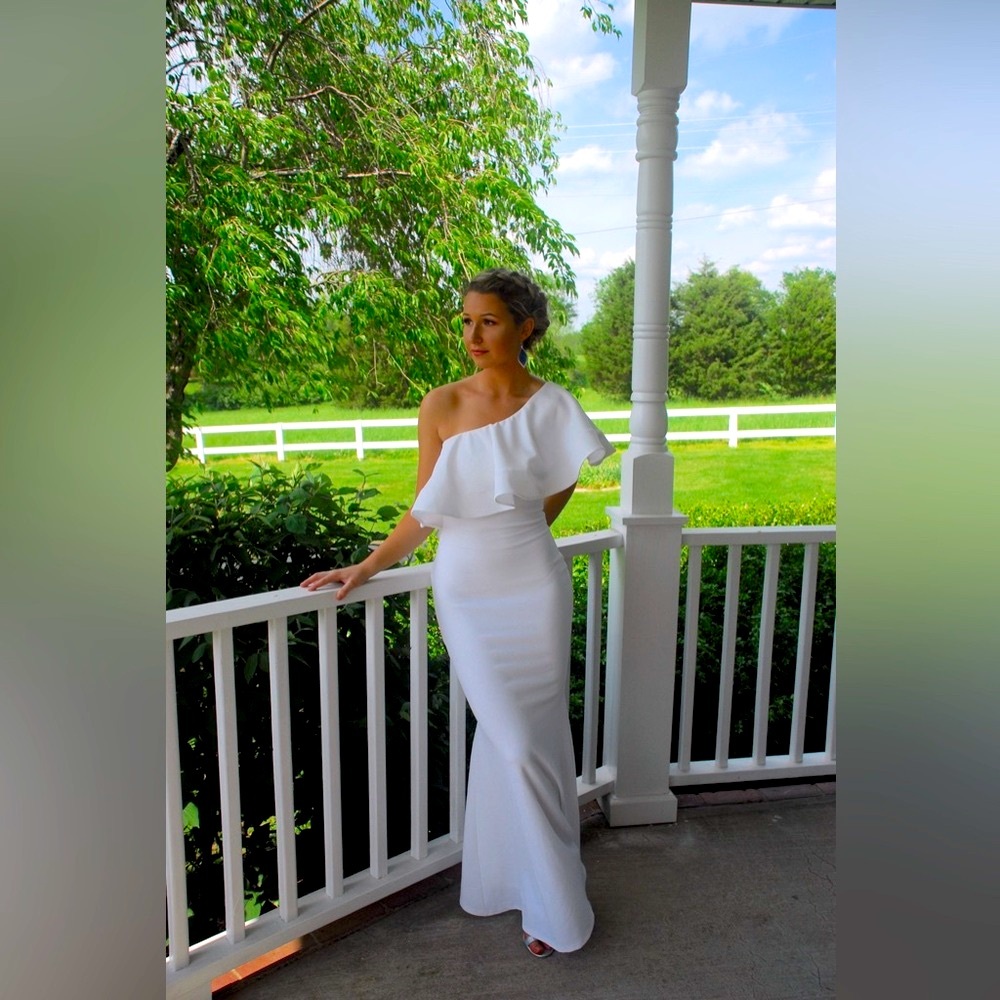 One shoulder lined dress